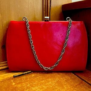 Lipstick red patent leather clutch. Hobo International